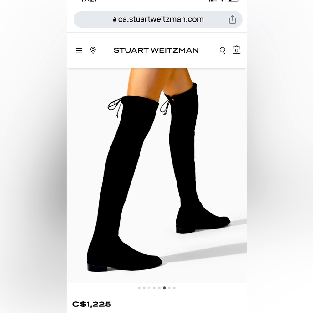 Classic over the knee lowland suede boot in black